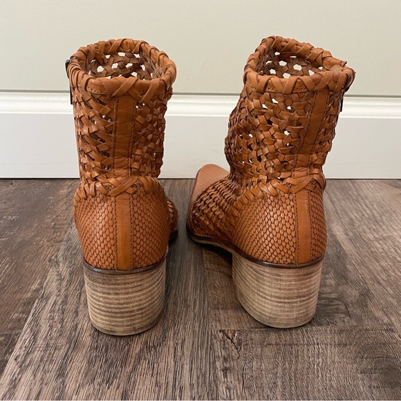 Free People Women's Tan In The Loop Woven Boot Leather - Boho - Festival - New! - Picture 5 of 7